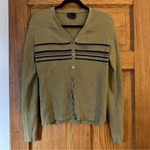 green chenille cardigan
